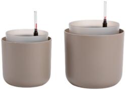 Plastia Tolita önöntöző cserép 19 cm taupe