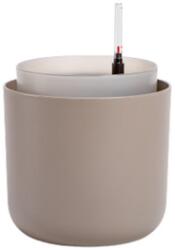 Plastia Tolita önöntöző cserép 16 cm taupe
