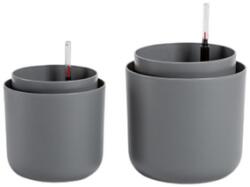 Plastia Tolita önöntöző cserép 19 cm szürke