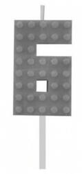 Godan Building Blocks, Építőkocka tortagyertya, számgyertya 6-os MLG132779B (MLG132779B)