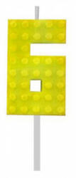 Godan Building Blocks, Építőkocka tortagyertya, számgyertya 6-os MLG132779E (MLG132779E)
