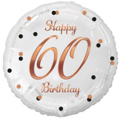 Godan Happy Birthday White-Rose Gold 60 fólia lufi 36 cm MLG155785 (MLG155785)