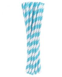 Godan Light Blue Stripes, Kék papír szívószál 24 db-os MLG114904 (MLG114904)
