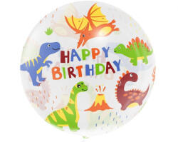 Godan Happy Birthday Dinosaur Aqua, Dinoszaurusz gömb fólia lufi 46 cm MLG179835 (MLG179835)