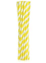 Godan Yellow Stripes, Sárga rugalmas papír szívószál 12 db-os MLG126792 (MLG126792)