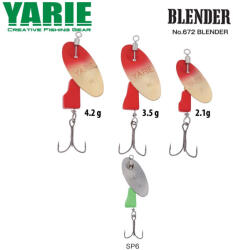 Yarie KÖRFORGÓ YARIE 672 BLENDER 2.1gr SP6 Silver Chart