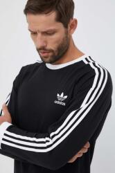 Adidas pamut hosszúujjú 3-Stripes Long Sleeve Tee fekete, nyomott mintás, IA4877 - fekete M