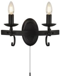 Searchlight Cartwheel III fekete falikar (SL-8902-2BK) E14 2 izzós IP20 (8902-2BK)
