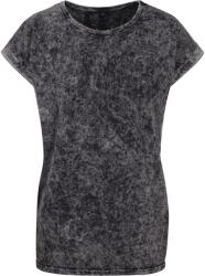 Build Your Brand Lezser női póló Acid Washed - Sötétszürke / fehér | 3XL (BY053-1000305704)