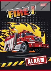 Autós Fire/Tűzoltós kockás füzet, A5/27-32 (COR_UNGF532K_t)