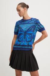 Desigual t-shirt BUTTERFLY női, 24WWTK08 - kék M