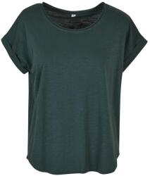 Build Your Brand Női póló hosszított hátsó résszel - Palackzöld | 5XL (BY036-1000343576)