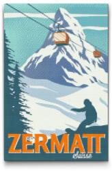  Gyémántszemes kirakó - Zermat, Svájc Méret: 40x60cm, Keretezés: Műanyagtáblával, Gyémántok: Négyzet alakú