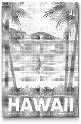  PontPöttyöző - Hawaii, Egyesült Államok Méret: 40x60cm, Keretezés: Műanyagtáblával, Szín: Piros