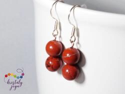 Kristály Jóga Shop Vörösjáspis 8 mm-es ezüst ásvány fülbevaló