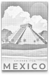  PontPöttyöző - Chichén Itzá, Mexikó Méret: 40x60cm, Keretezés: Műanyagtáblával, Szín: Fekete