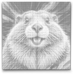 PontPöttyöző - Hód vörös és kék árnyalatokban Méret: 50x50cm, Keretezés: Műanyagtáblával, Szín: Zöld
