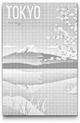 PontPöttyöző - Tokió, Japán Méret: 40x60cm, Keretezés: Keret nélkül (csak a vászon), Szín: Kék