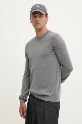 HUGO BOSS gyapjú pulóver könnyű, férfi, szürke - szürke XXL - answear - 33 990 Ft