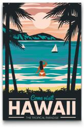 Festés számok szerint - Hawaii, Egyesült Államok Méret: 40x60cm, Keretezés: Műanyagtáblával