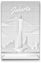  PontPöttyöző - Jakarta, Indonézia Méret: 40x60cm, Keretezés: Keret nélkül (csak a vászon), Szín: Zöld