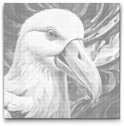 PontPöttyöző - Albatrosz piros és kék árnyalatokban Méret: 50x50cm, Keretezés: Műanyagtáblával, Szín: Kék