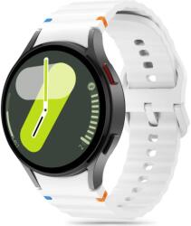 Tech-Protect Silicone Sport brățară Samsung Galaxy Watch 4 / 5 / 5 Pro / 6 / 7 / FE alb (5906302313396)