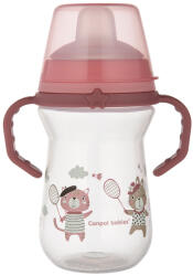 Canpol babies Неразливаща чаша със сламка Canpol - Bonjour Paris, 250 ml, Розова (56/613_pin) - kindermarket