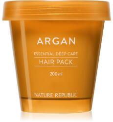Nature Republic Argan Essential Deep Care Hair Pack hidratáló és tápláló maszk a károsult hajra 200 ml