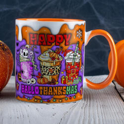 Deconline Customs Őszi mintás bögre Hallothanksmas Narancssárga (DO126144-ORANGE-MUG)