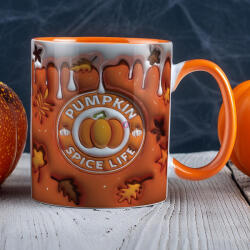 Deconline Customs Őszi mintás bögre pumpkin spice life Narancssárga (DO126147-ORANGE-MUG)