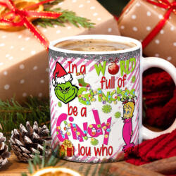 Deconline Customs Grincses karácsonyi bögre 3D pufi hatású "Cindy Lou (DO129153-Ceramic-Mug)