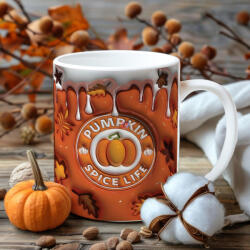 Deconline Customs Őszi mintás bögre pumpkin spice life (DO126147-CERAMIC-MUG)