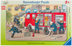 Ravensburger Пъзел Ravensburger от 15 части - Пожарникарска кола (6321) - ozone
