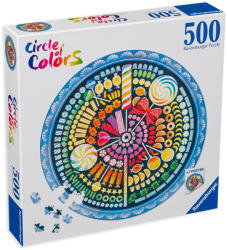Ravensburger Кръгъл пъзел Ravensburger от 500 части - Бонбони (17350)