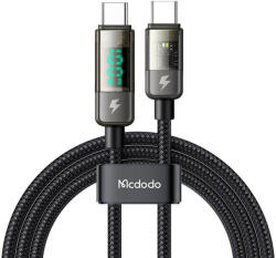 Mcdodo CA-3611 USB-C USB-C kábel, automatikus kikapcsolás, PD 100W, 1.8m (fekete) (CA-3611) - mione