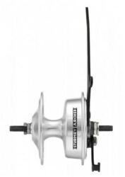 Sturmey Archer X-FD első kerékagy, 36H, dobfékes, csavaros, ipari csapágyas, ezüst színű
