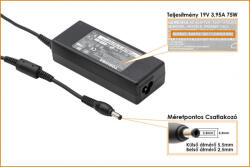 Toshiba PA3468E-1AC3 19V 3.95A 75W gyári új töltő (PA3468E-1AC3)