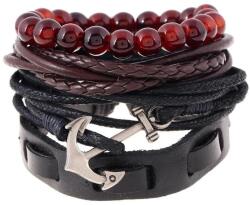 HARAHU VI-33178 Anchor Férfi karkötők - Fekete KP33178