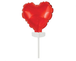 Godan Red Heart, Piros szív fólia lufi tortára 8 cm (MLG157598)