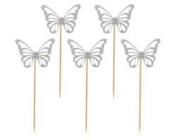 Godan Butterfly Silver, Pillangó díszítő pálca, topper 12 db-os (MLG153729)