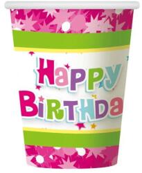 Godan Happy Birthday Pink papír pohár 6 db-os 270 ml (MLG687535)