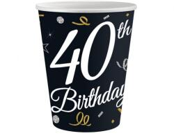 Godan B&C Happy Birthday 40 papír pohár 6 db-os 200 ml (MLG151176)