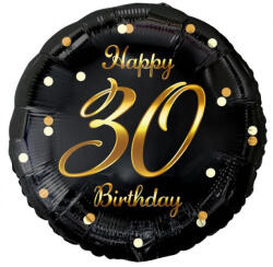 Godan Happy Birthday Black-Gold 30 fólia lufi 36 cm (MLG154917)