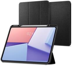 Spigen URBAN FIT tok álló (FLIP, oldalra nyíló, TRIFOLD, asztali tartó, ceruza tartó, textil minta) FEKETE Apple IPAD Pro 13 (2024) (ACS07010)