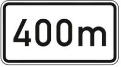 No Name - Indicator "400m", 231x420x2mm, calitate RAL RA2 [4251783606644] (4251783606644)