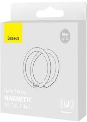 Baseus Set 2 suporturi universale pentru telefon Baseus Halo Metal Ring, Magnetic, Silver (PCCH000012) (PCCH000012)