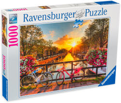 Ravensburger Puzzle Ravensburger din 1000 de piese - Apus peste Amsterdam (19606) Puzzle