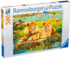 Ravensburger Puzzle Ravensburger din 500 de piese - Lei in savana (16584) Puzzle