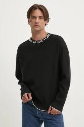 HUGO BOSS pamut pulóver könnyű, férfi, fekete - fekete XXL - answear - 40 990 Ft